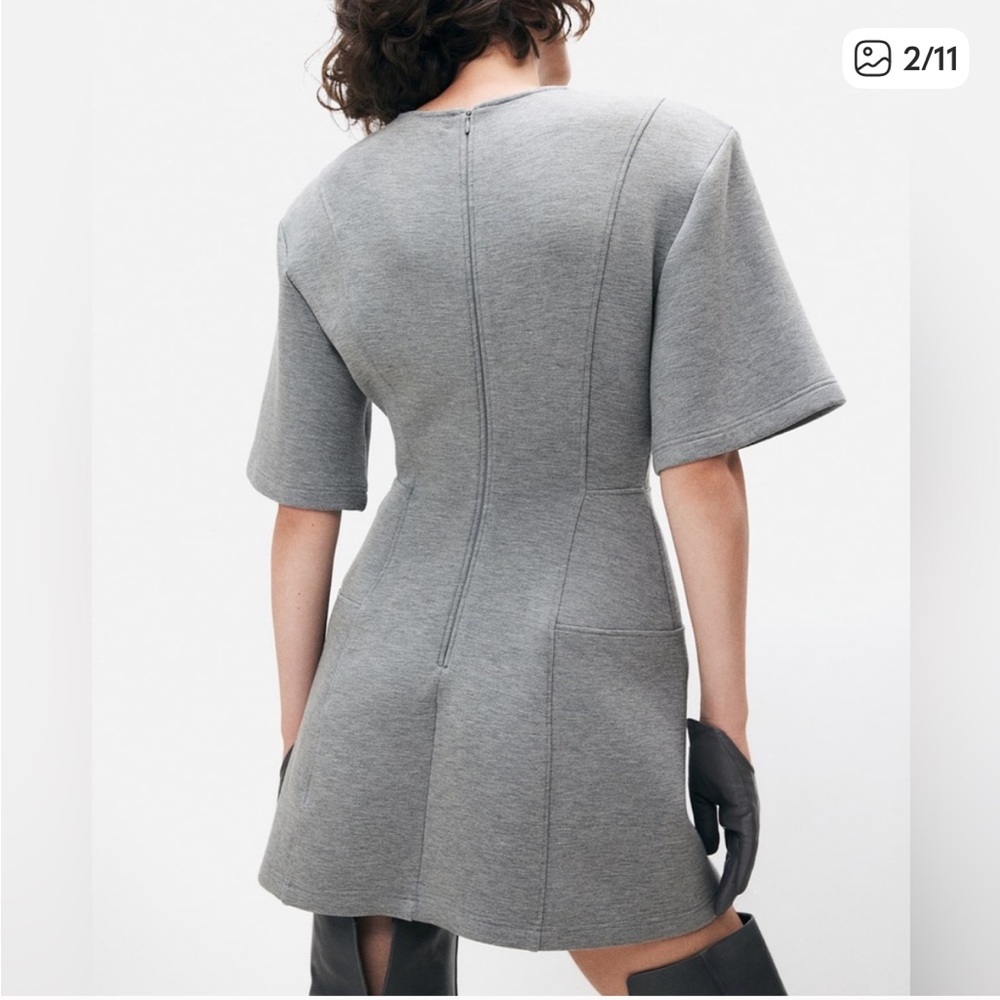 BRAND NEW H&M Studio Gray Hourglass T-Shirt Dress in XS - Picture 2 of 11
